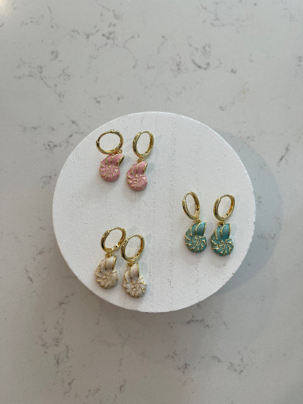 Seashell Huggie Charm Earrings