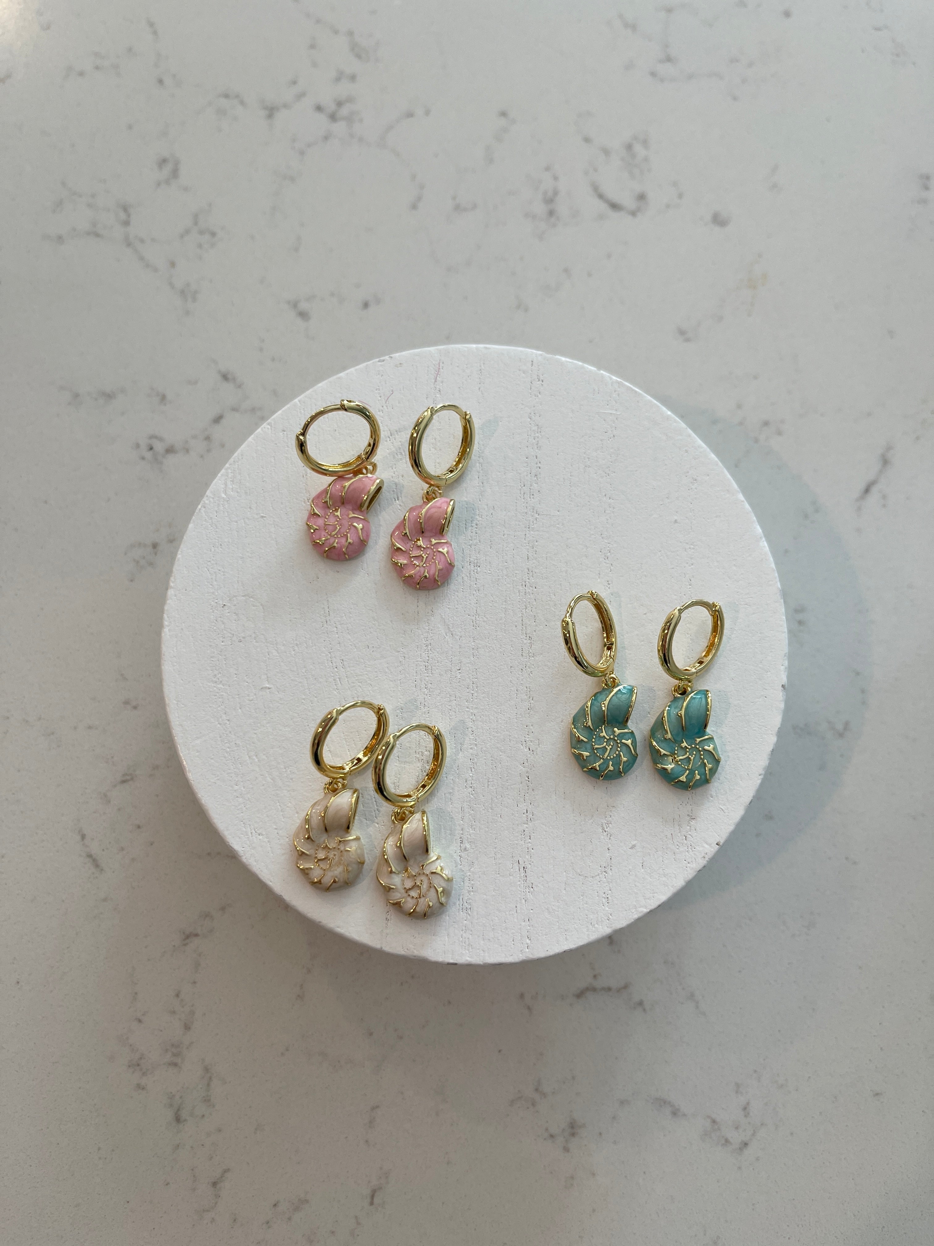 Seashell Huggie Charm Earrings