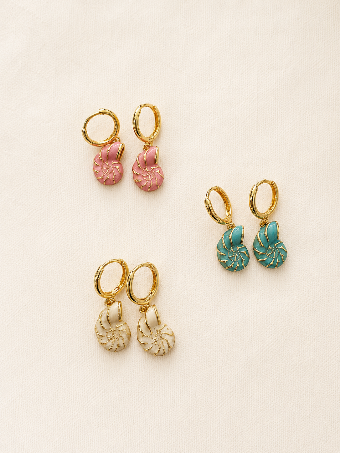Seashell Huggie Charm Earrings