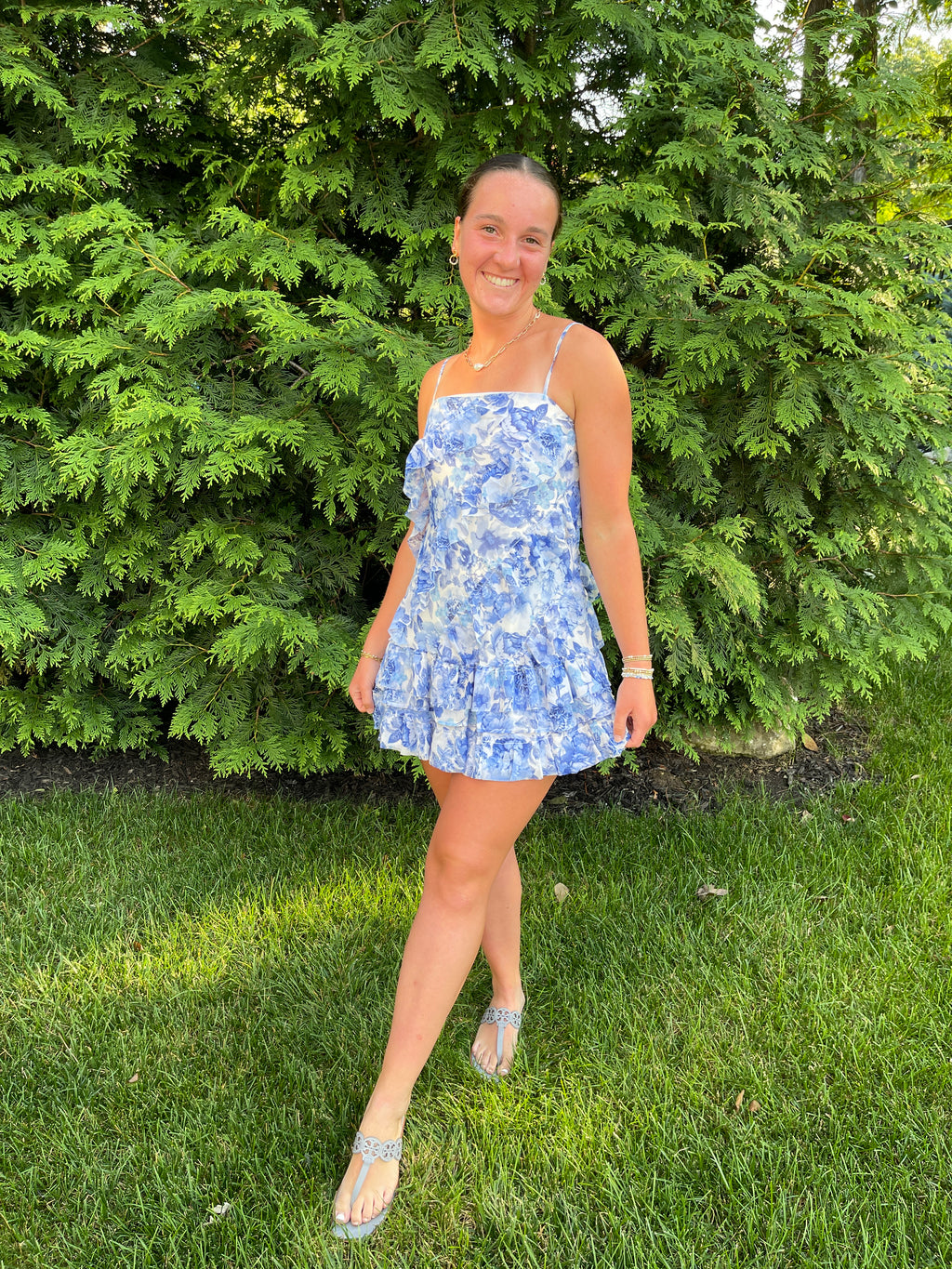 Ruffled Floral Mini Dress