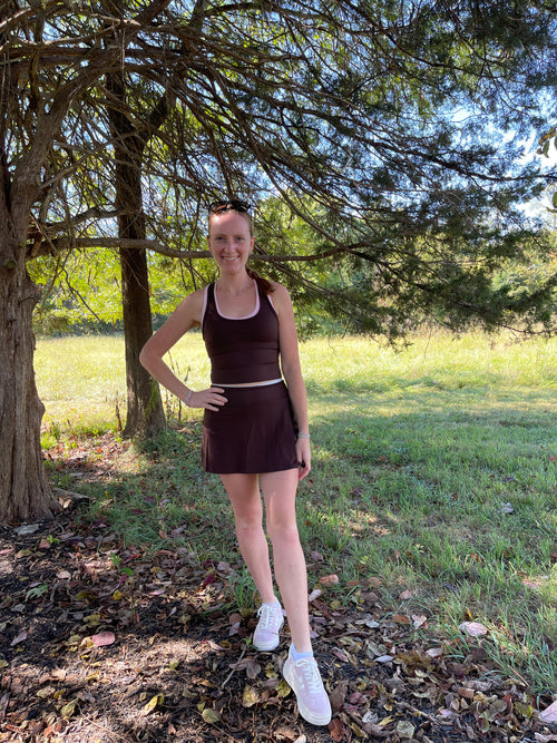 Double Layered Chocolate Brown Tank Top
